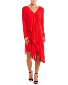 Vestido largo de crepé rojo pulido talla 8 Adrianna Papell para mujer - Imagen 1 de 3