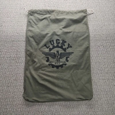 Lucky 洗衣袋 军队风格 Cinch 包 OD 橄榄绿色 黑色 20x27 — 第 1/4 张图片