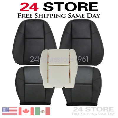 For 2007-2014 Cadillac Escalade ESV Driver Passenger Bottom Top Seat Cover Black - Image 1 of 4