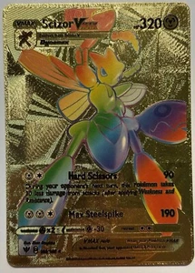Scizor VMAX 193/189 Regenbogen HP320 Gold Folie Fan Kunst Displaykarte - Bild 1 von 5