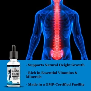 Harmony Heights Growth Drops - Rich in Essential Vitamins, GMP Facility, 30ml - Picture 1 of 3
