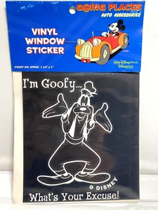 Vintage Disney Going Places GOOFY Vinyl Fensteraufkleber 5-3/8” x 5” Neu versiegelt - Bild 1 von 2