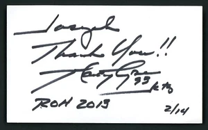 Marty Lyons AUTOGRAPHED Index Card NFL New York Jets Football - Picture 1 of 1