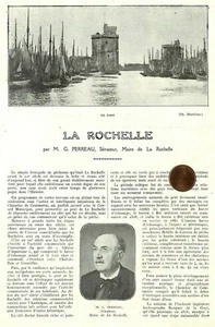 LA ROCHELLE (17) ADP PAR GUSTAVE PERREAU, MAIRE 1926 - Bild 1 von 2