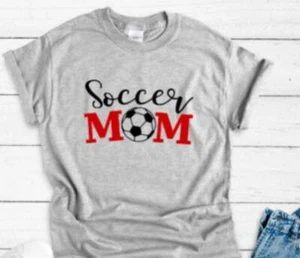 Soccer Ball Mom Gray Unisex Short Sleeve T-shirt - Picture 1 of 2