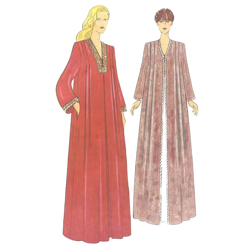 70s Sewing Pattern: Muumuu, Caftan Dressing Gown Robe - Bust=32.5-42” (83-107cm) - Image 1 of 1