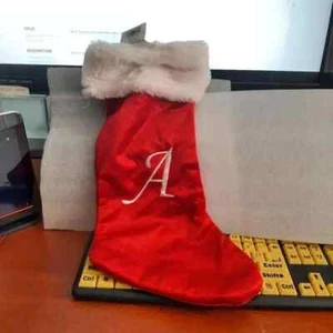 NEW ! Christmas Red Velvet Monogram Stocking Letter A 20 inch - Picture 1 of 2