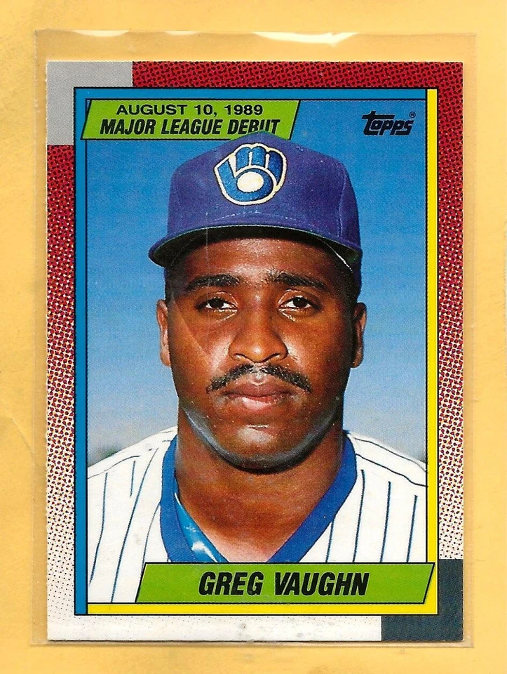 GREG VAUGHN - 1990 Topps Major League Debut "Rookie" - #128 - Brewers #1 - Image 1 of 1