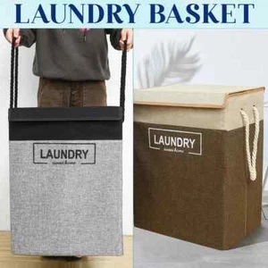 Cesta de lavandería plegable con tapa - Bolsa de almacenamiento de ropa sucia para lavar - Imagen 1 de 16