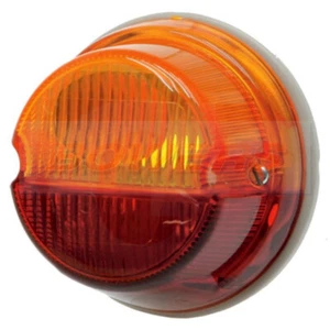 HELLA ROUND REAR BRAKE/STOP AND INDICATOR LIGHT LAMP RED AND AMBER K23270 3241 - Picture 1 of 2