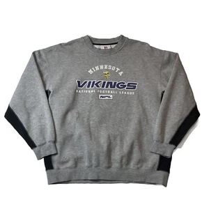 Vintage Y2K Minnesota Vikings NFL Puffy Print Cozy Crewneck • Size XL • Boxy Fit - Picture 1 of 10