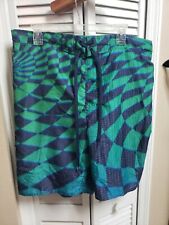 Laguna geometric shape Print Swim Trunks VTG Shorts Mens XL Pockets Mesh Lined