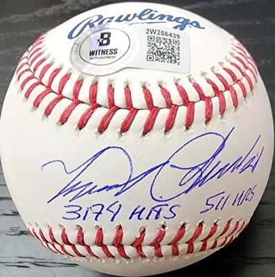 Miguel Cabrera Autographed HOF Baseball Inscribed 3174 Hits 511 HRs Beckett COA - Image 1 of 3