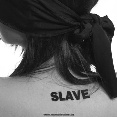 5 x SLAVE Tattoo - Logo in schwarz - Sexy Kinky Fetish Tattoo (5)