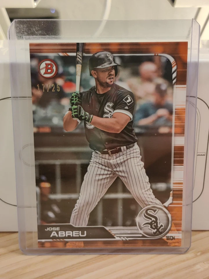 2019 Bowman Jose Abreu Orange Refractor #'d /25 Chicago White Sox - Image 1 of 2