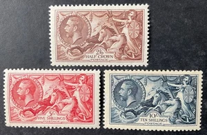 GB George V 1934 Seahorse set of 3 x stamps mint hinged - Picture 1 of 2