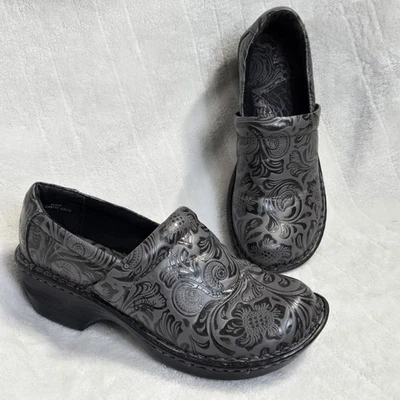 B.O.C. Born Of Concepts Clogs Zapatos de confort para mujer talla 6.5 Gris Floral en relieve Foto 1 de 4