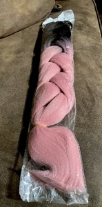 Kanekalon Pink Ombré Haarverlängerung 20 cm Jumbo Extension - Bild 1 von 3
