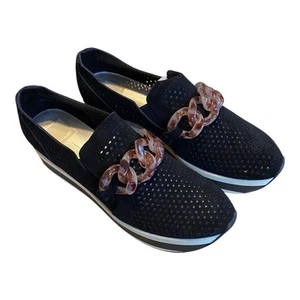 Dolce Vita Damengröße 10 Jhenee perforierte Plateau-Sneaker Halbschuhe schwarz - Bild 1 von 9
