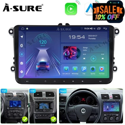 Android 14 Autoradio CarPlay GPS Navi Für VW Golf 5 6 Passat Touran Caddy Jetta - Bild 1 von 4