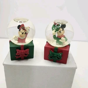 Disney JC Penney 2001 Mickey & Minnie Mouse Mini Globos de Nieve de Navidad - Imagen 1 de 9