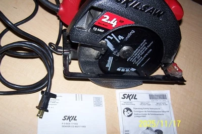 Sierra circular con cable Skil 5500 7-1/4”; 2,4 HP, 13A. Estuche rígido, manual. Funciona muy bien Foto 1 de 4