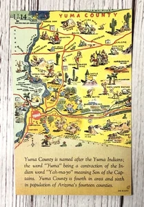 Yuma County Indianer Karte Yah-Ma-Yo Sohn der Kapitäne Arizona AZ Vintage Postkarte - Bild 1 von 4