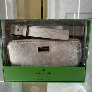 Kate Spade Adjustable Belt Bag Genuine Leather Gold Brand New in Box $108 - Picture 1 of 5