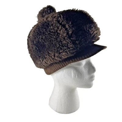 Vintage 1960s ESTATE Brown Hat Plush with Visor - Image 1 of 4