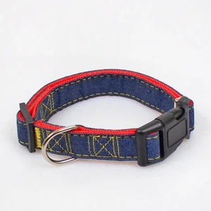 Hot Sell Durable Adjustable Nylon Cat Collars Pet Denim Dog Collar - Picture 1 of 12