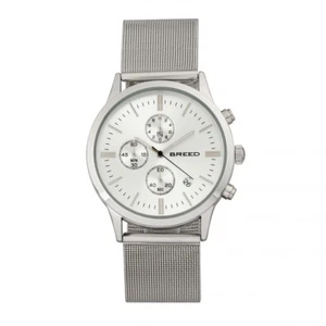 Breed Espinosa Men's Chronograph Silver Mesh Bracelet Watch w/ Date 7601 - Picture 1 of 3