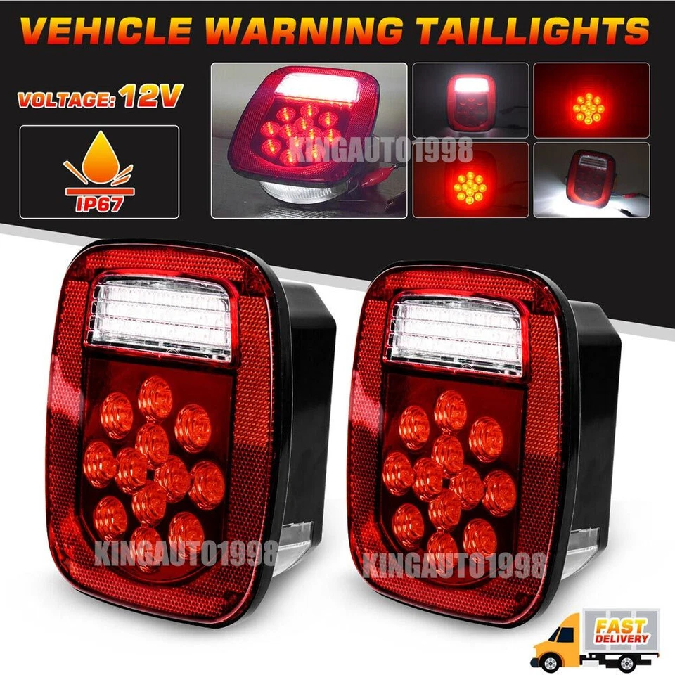Luces traseras LED luz trasera humo freno inverso señal de giro para Jeep Wrangler TJ CJ JK Foto 1 de 4
