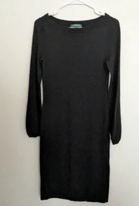 Lauren Ralph Lauren Wollkleid schwarz Merinowolle Etui Gr. Small Langarm - Bild 1 von 9