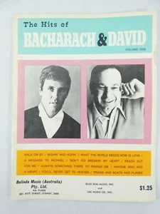 Vintage The Hits of Bacharach & David Volume 1 Piano Sheet Music Song Book - Picture 1 of 2