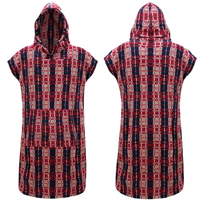 Hooded Mexican Poncho Towel Changing Robe Bath Robe Unisex Adult Beach Swimming - Image 1 of 4