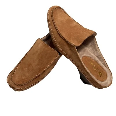 White Mountain W-9 Suede Mules Fur Lined New No Box Tan Leather Shoes - Image 1 of 4