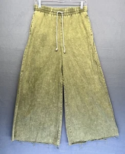 ee some Damen Hose grün elastischer Bund weites Glockenunterteil Fransen Saum Gr. S - Bild 1 von 10