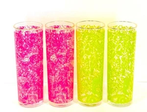 Lilly Pulitzer for Target Pink Green Cocktail Glasses - Set of 4 - Picture 1 of 4