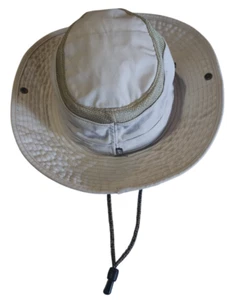 REI Cream/Green 3" Brim Outdoor/Sun Vented Fishing/Bucket Hat Unisex Size S/M - Picture 1 of 13
