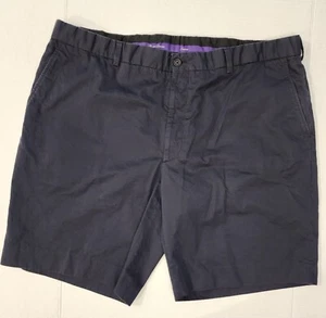 Ralph Lauren Purple Label Mens Navy Blue Chino Shorts 40"x9" Flat Front Preppy - Picture 1 of 11