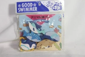 Erasers (new) GOOD SWIMMER ERASERS - WHALE, DOLPHIN, OTTER, PINGUIN & FISH - Picture 1 of 2