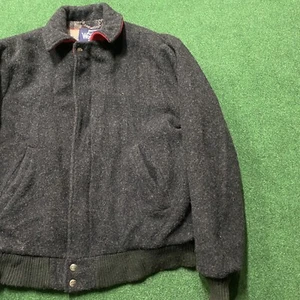 Vintage Woolrich Jacket Mens M Gray 70S 80S Wool Plaid Lined Coat USA MADE - Picture 1 of 10