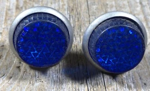 REFLECTORES DE MATRÍCULA DE BICICLETA DE COLECCIÓN STRATOLITE AZUL BUJE BRILLO - Imagen 1 de 2