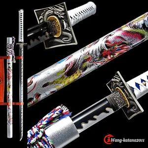 Espada Recta Ninjato T10 Acero al Carbono Japonesa Ninja Fulltang Nueva - Imagen 1 de 12