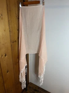 Arianna by Howard's Sheer Lace Trimmed Regular Scarf One Size Light PINK NWT - Picture 1 of 4