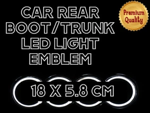"LUCE LED BIANCA AUTO DISTINTIVO 5D MONTAGGIO BAGAGLIAIO POSTERIORE/STIVALI PER Q5, Q3, Q7 ""18x5,8 CM""" - Foto 1 di 5