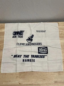 Cleveland INDIANS WAHOO “Beat The YANKEES” HANKEE 3WE AM 1100 & HIRES Root Beer - Picture 1 of 2