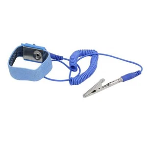 Alligator Clip Stretchy Wristband Anti Static ESD Discharge Wrist Strap Blue - Picture 1 of 3