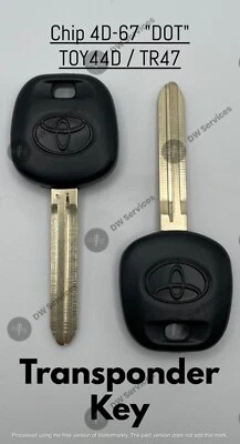 2x NEW! OEM Toyota Transponder Chip 4D67 (DOT) Ignition Key Replacement TOY44D - Image 1 of 3