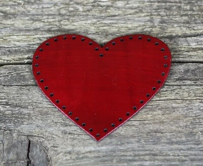 Parche de cuero corazón, Love sew, parche para niñas, accesorios de cuero. Foto 1 de 4